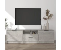 TV staliukas Televizoriaus spintelė, pilka, 140x35x40cm, apdirbta mediena
