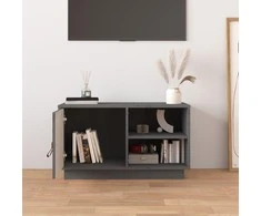 TV staliukas Televizoriaus spintelė, pilka, 70x34x40cm, pušies masyvas