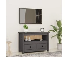TV staliukas Televizoriaus spintelė, pilka, 79x35x52cm, pušies masyvas