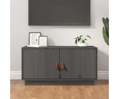 TV staliukas Televizoriaus spintelė, pilka, 80x34x40cm, pušies masyvas