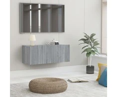 TV staliukas Televizoriaus spintelė, pilka ąžuolo, 80x30x30cm, mediena