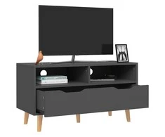 TV staliukas Televizoriaus spintelė, pilka, 90x40x48,5cm, apdirbta mediena