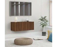 TV staliukas TV spintelė, ruda ąžuolo, 80x30x30cm, apdirbta mediena