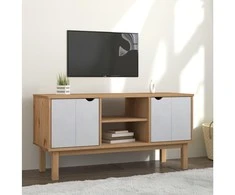 TV staliukas Televizoriaus spintelė OTTA, ruda/balta, 113,5x43x57cm, pušis