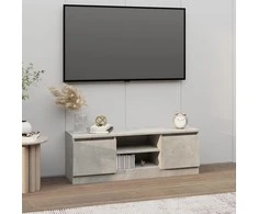 TV staliukas Televizoriaus spintelė su durelėmis, betono pilka, 102x30x36cm