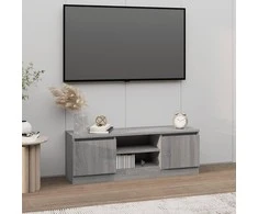TV staliukas Televizoriaus spintelė su durelėmis, pilka ąžuolo, 102x30x36cm