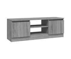 TV staliukas Televizoriaus spintelė su durelėmis, pilka ąžuolo, 102x30x36cm