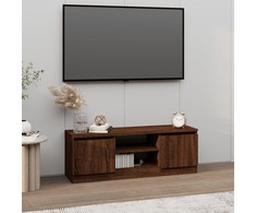 TV staliukas Televizoriaus spintelė su durelėmis, ruda ąžuolo, 102x30x36cm