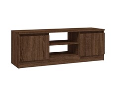 TV staliukas Televizoriaus spintelė su durelėmis, ruda ąžuolo, 102x30x36cm