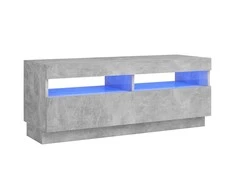 TV staliukas Televizoriaus spintelė su LED apšvietimu, pilka, 100x35x40cm