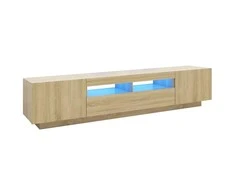 TV staliukas Televizoriaus spintelė su LED apšvietimu, ąžuolo, 200x35x40cm