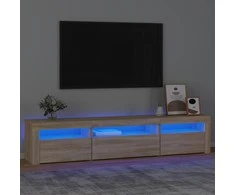 TV staliukas Televizoriaus spintelė su LED apšvietimu, ąžuolo, 195x35x40cm