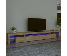 TV staliukas Televizoriaus spintelė su LED apšvietimu, ąžuolo, 290x36,5x40cm