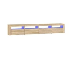 TV staliukas Televizoriaus spintelė su LED apšvietimu, ąžuolo, 240x35x40cm