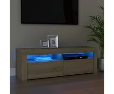 TV staliukas Televizoriaus spintelė su LED apšvietimu, ąžuolo, 120x35x40cm
