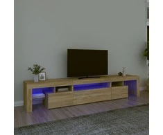 TV staliukas Televizoriaus spintelė su LED apšvietimu, ąžuolo, 215x36,5x40cm