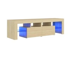 TV staliukas Televizoriaus spintelė su LED, sonoma ąžuolo, 140x36,5x40cm
