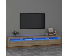 TV staliukas Televizoriaus spintelė su LED apšvietimu, ąžuolo, 240x35x40cm