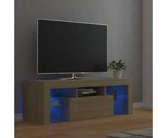 TV staliukas Televizoriaus spintelė su LED apšvietimu, ąžuolo, 120x35x40cm