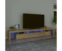 TV staliukas Televizoriaus spintelė su LED apšvietimu, ąžuolo, 260x36,5x40cm