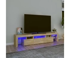 TV staliukas Televizoriaus spintelė su LED apšvietimu, ąžuolo, 200x36,5x40cm