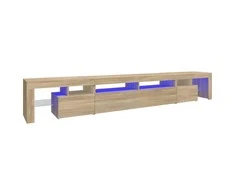 TV staliukas Televizoriaus spintelė su LED apšvietimu, ąžuolo, 260x36,5x40cm