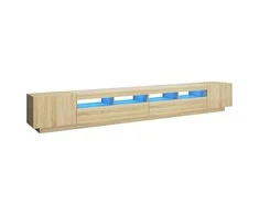 TV staliukas Televizoriaus spintelė su LED apšvietimu, ąžuolo, 300x35x40cm
