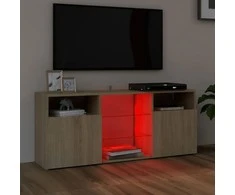 TV staliukas Televizoriaus spintelė su LED apšvietimu, ąžuolo, 120x30x50cm
