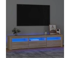 TV staliukas Televizoriaus spintelė su LED apšvietimu, ąžuolo, 180x35x40cm