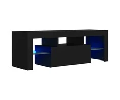TV staliukas Televizoriaus spintelė su LED apšvietimu, juoda, 120x35x40cm