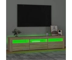 TV staliukas Televizoriaus spintelė su LED apšvietimu, ąžuolo, 180x35x40cm