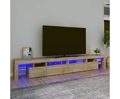 TV staliukas Televizoriaus spintelė su LED apšvietimu, ąžuolo, 260x36,5x40cm