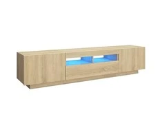TV staliukas Televizoriaus spintelė su LED apšvietimu, ąžuolo, 180x35x40cm