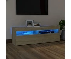 TV staliukas Televizoriaus spintelė su LED apšvietimu, ąžuolo, 120x35x40cm