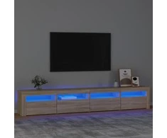 TV staliukas Televizoriaus spintelė su LED apšvietimu, ąžuolo, 240x35x40cm