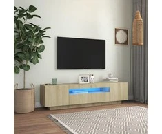 TV staliukas Televizoriaus spintelė su LED apšvietimu, ąžuolo, 160x35x40cm