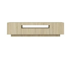 TV staliukas Televizoriaus spintelė su LED apšvietimu, ąžuolo, 160x35x40cm
