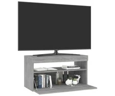 TV staliukas Televizoriaus spintelė su LED apšvietimu, pilka, 75x35x40cm