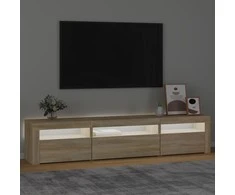 TV staliukas Televizoriaus spintelė su LED apšvietimu, ąžuolo, 195x35x40cm