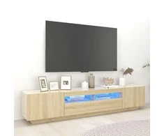 TV staliukas Televizoriaus spintelė su LED apšvietimu, ąžuolo, 200x35x40cm