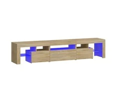 TV staliukas Televizoriaus spintelė su LED apšvietimu, ąžuolo, 200x36,5x40cm