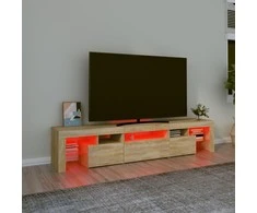 TV staliukas Televizoriaus spintelė su LED apšvietimu, ąžuolo, 200x36,5x40cm