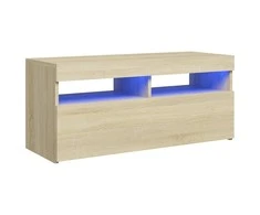 TV staliukas Televizoriaus spintelė su LED apšvietimu, ąžuolo, 90x35x40cm