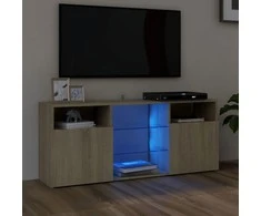 TV staliukas Televizoriaus spintelė su LED apšvietimu, ąžuolo, 120x30x50cm