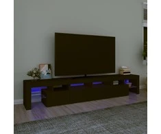 TV staliukas Televizoriaus spintelė su LED apšvietimu, juoda, 230x36,5x40cm