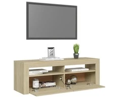 TV staliukas Televizoriaus spintelė su LED apšvietimu, ąžuolo, 120x35x40cm