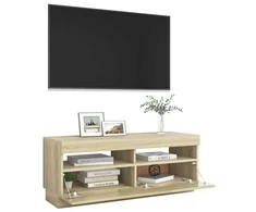 TV staliukas Televizoriaus spintelė su LED apšvietimu, ąžuolo, 100x35x40cm