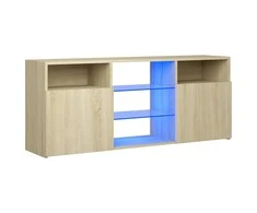 TV staliukas Televizoriaus spintelė su LED apšvietimu, ąžuolo, 120x30x50cm