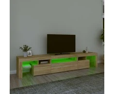 TV staliukas Televizoriaus spintelė su LED apšvietimu, ąžuolo, 215x36,5x40cm