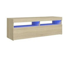 TV staliukas Televizoriaus spintelė su LED apšvietimu, ąžuolo, 120x35x40cm